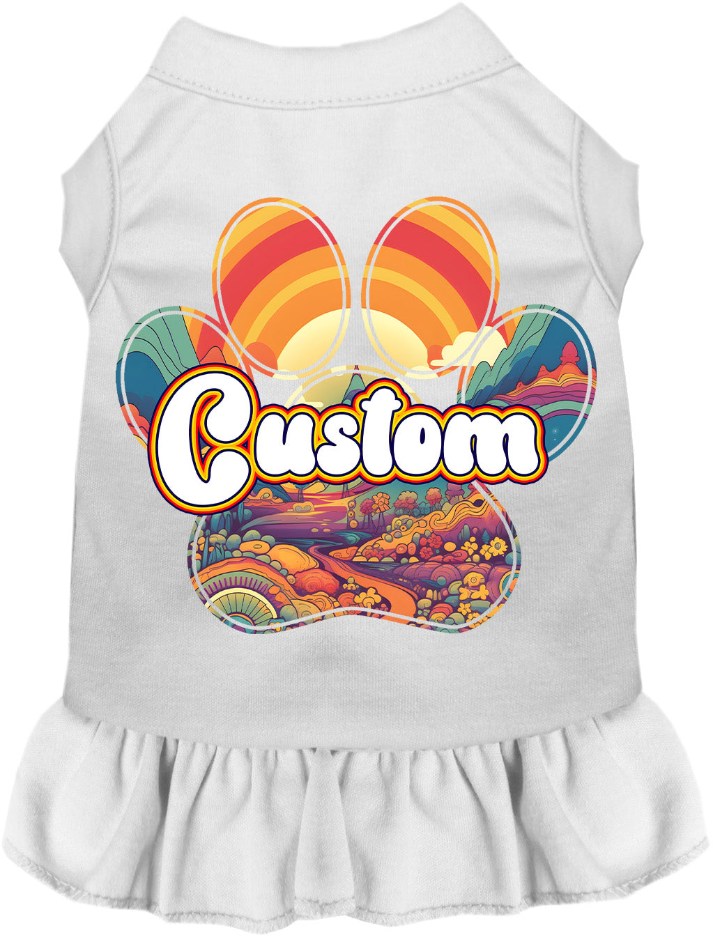 Custom Groovy Summit Pet Dress White
