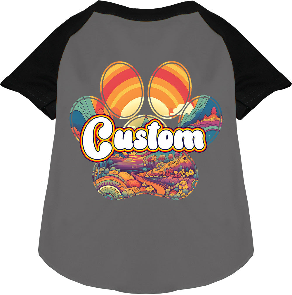Custom Groovy Summit Pet Raglan Shirts Grey with Black