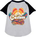 Custom Groovy Summit Pet Raglan Shirts White with Black