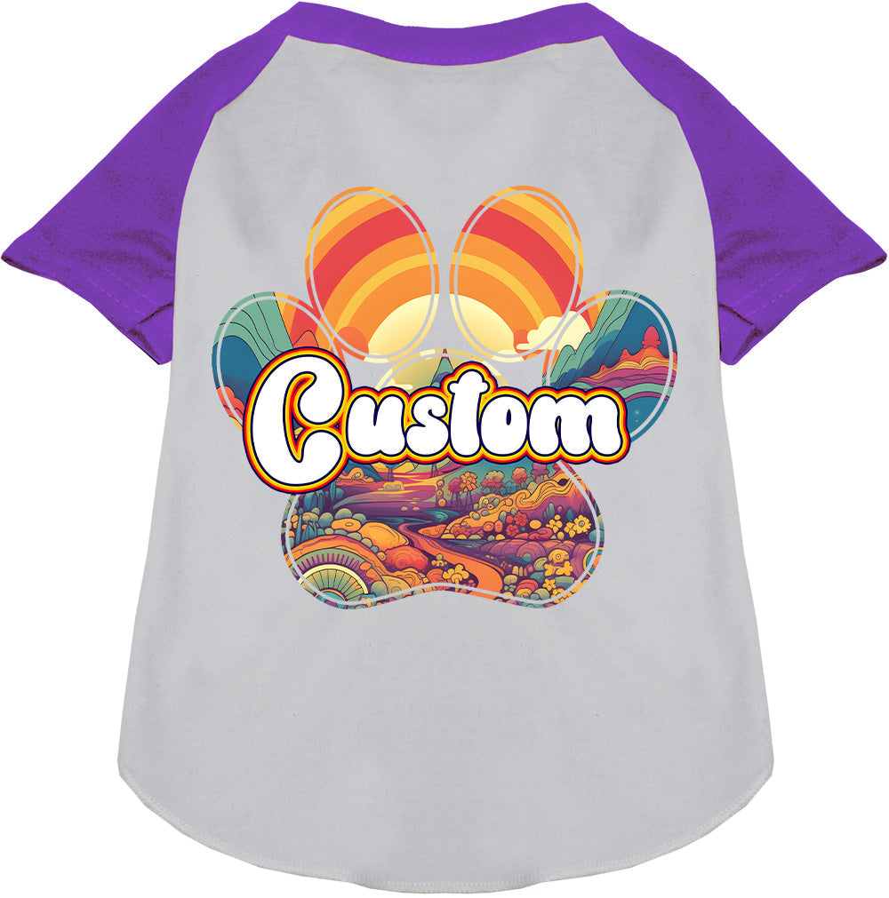 Custom Groovy Summit Pet Raglan Shirts White with Purple