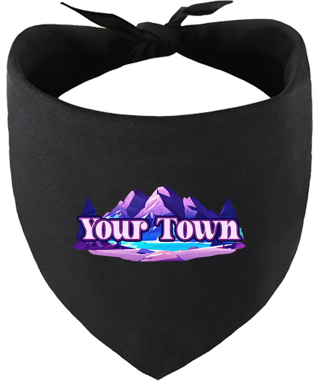 Custom Alpine Pawscape Pet Bandana Black