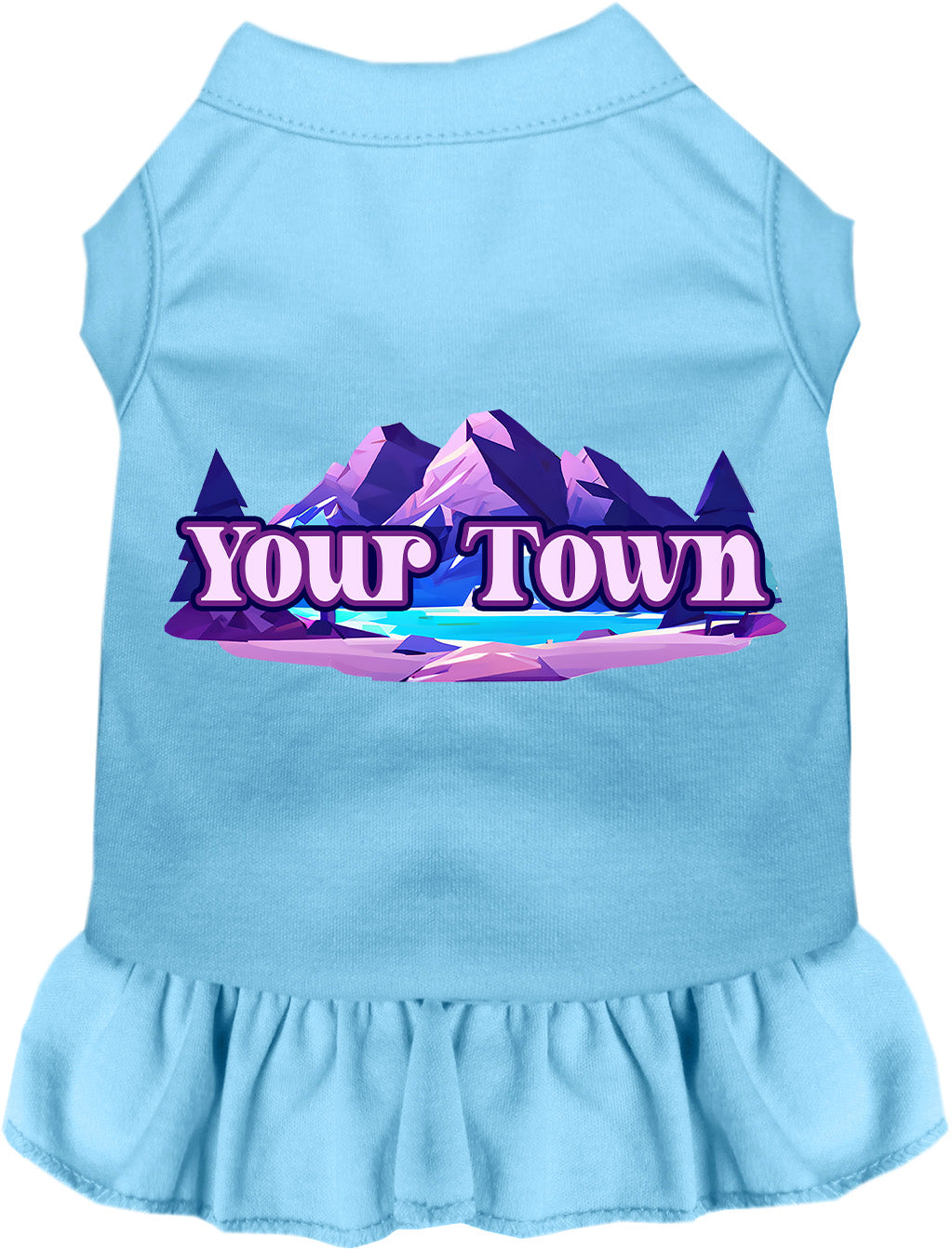 Custom Alpine Pawscape Pet Dress Baby Blue