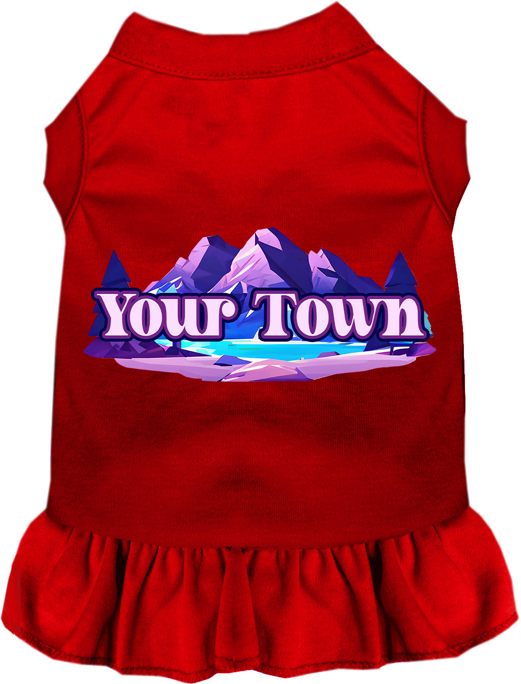 Custom Alpine Pawscape Pet Dress Red