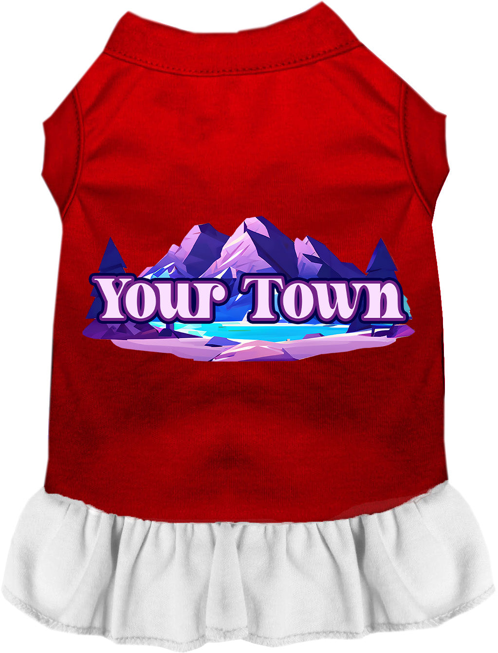 Custom Alpine Pawscape Pet Dress Red with White