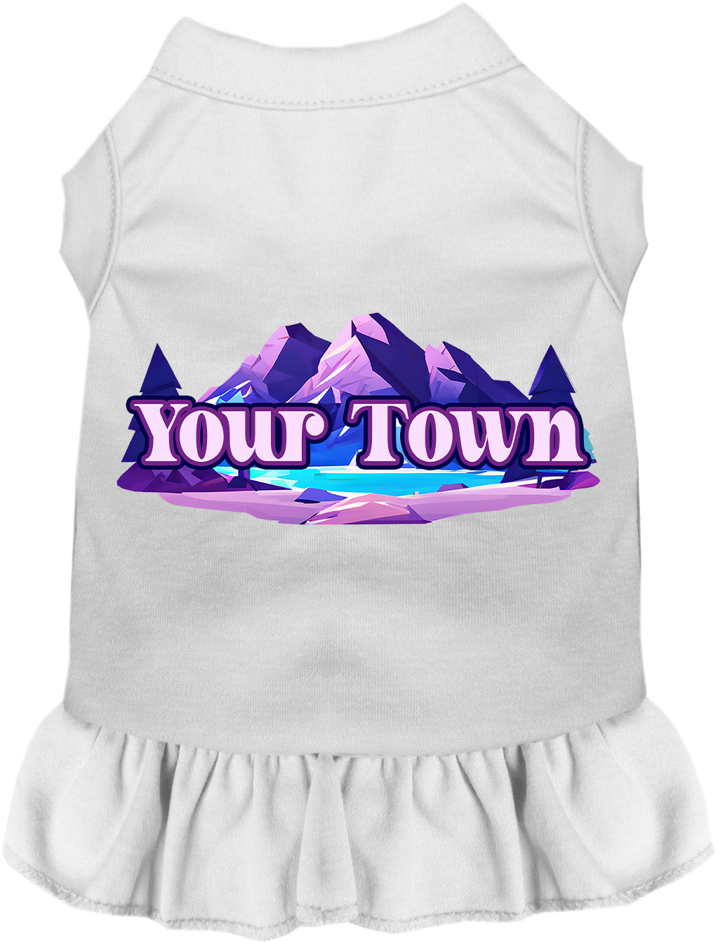 Custom Alpine Pawscape Pet Dress White