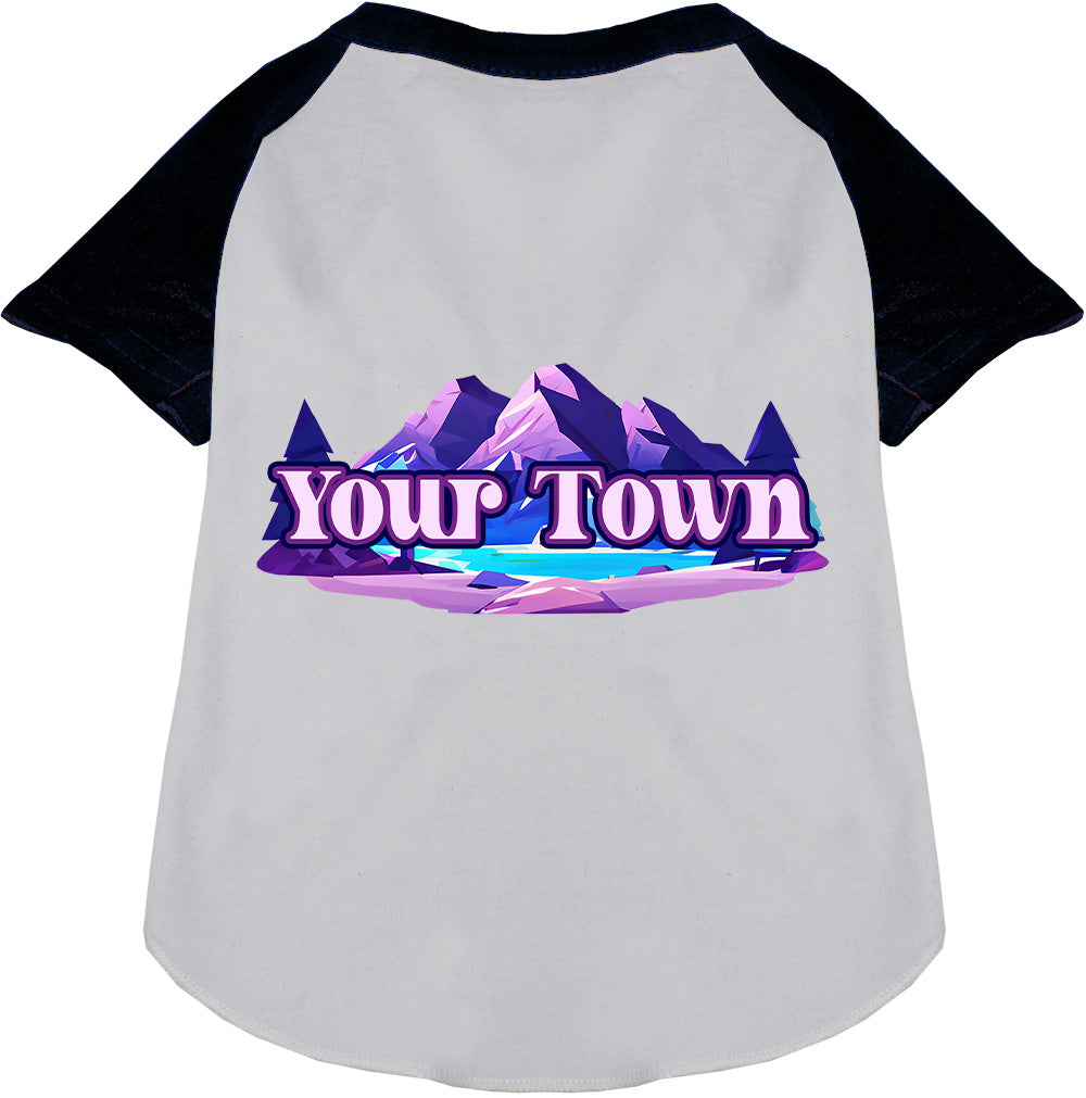 Custom Alpine Pawscape Pet Raglan Shirts White with Black