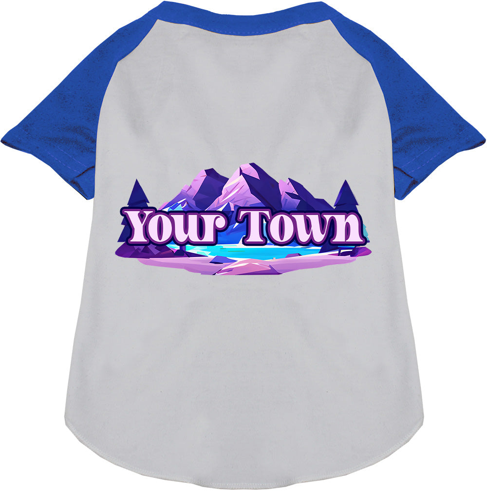Custom Alpine Pawscape Pet Raglan Shirts White with Blue