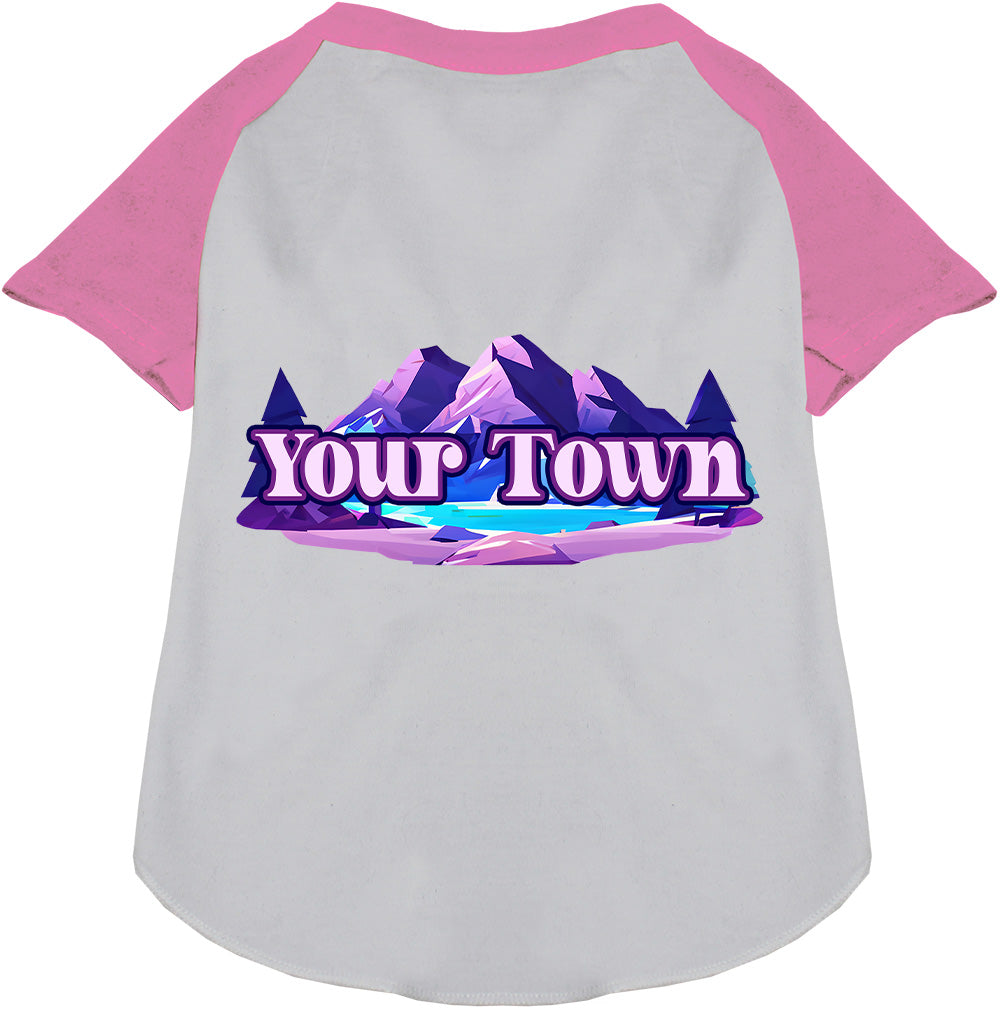 Custom Alpine Pawscape Pet Raglan Shirts White with Light Pink