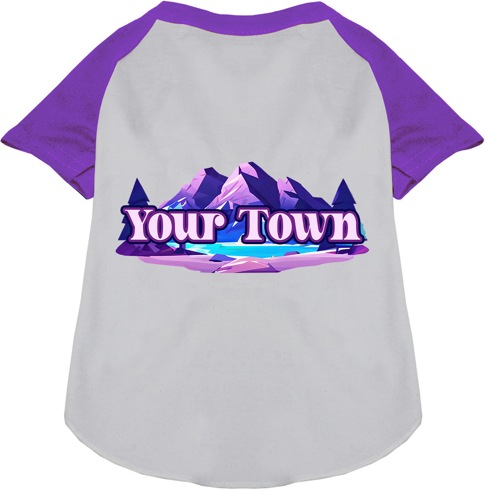 Custom Alpine Pawscape Pet Raglan Shirts White with Purple
