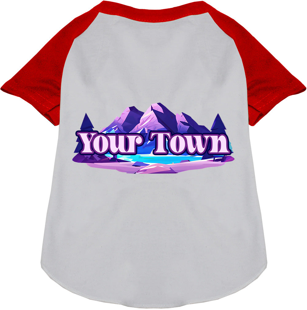 Custom Alpine Pawscape Pet Raglan Shirts White with Red