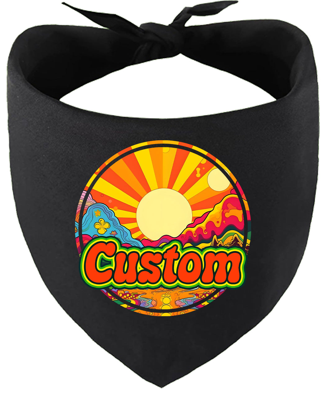Custom Mellow Mountain Pet Bandana Black