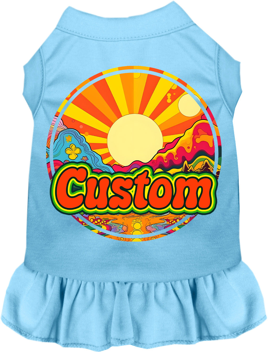 Custom Mellow Mountain Pet Dress Baby Blue