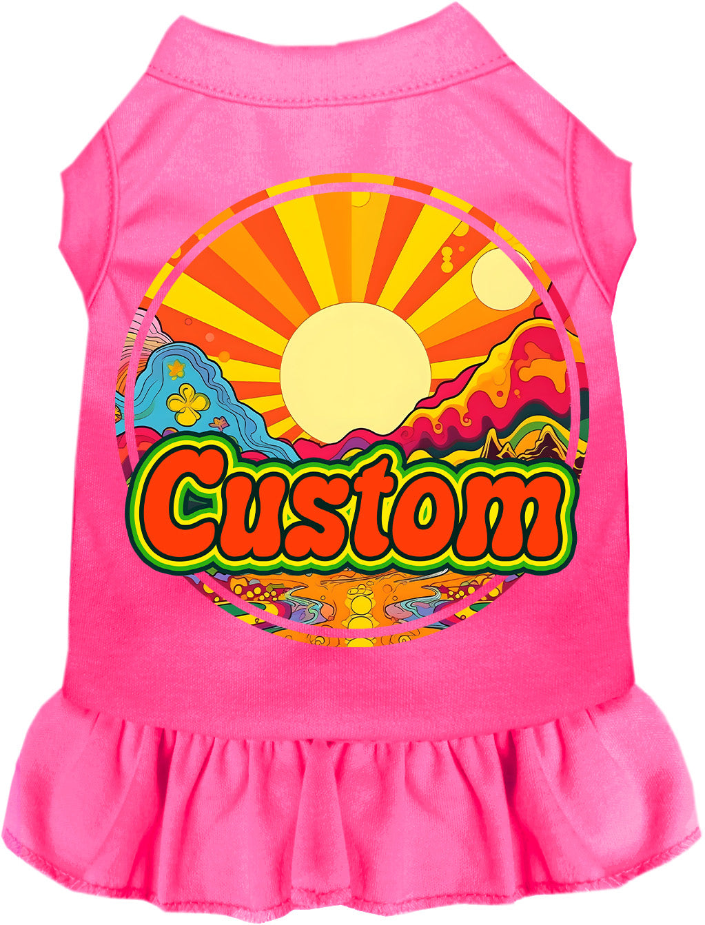 Custom Mellow Mountain Pet Dress Bright Pink
