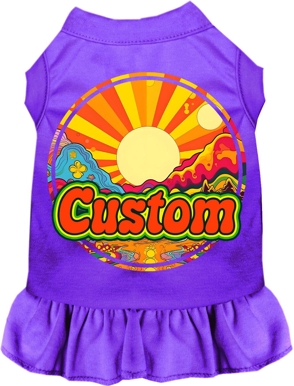 Custom Mellow Mountain Pet Dress Purple