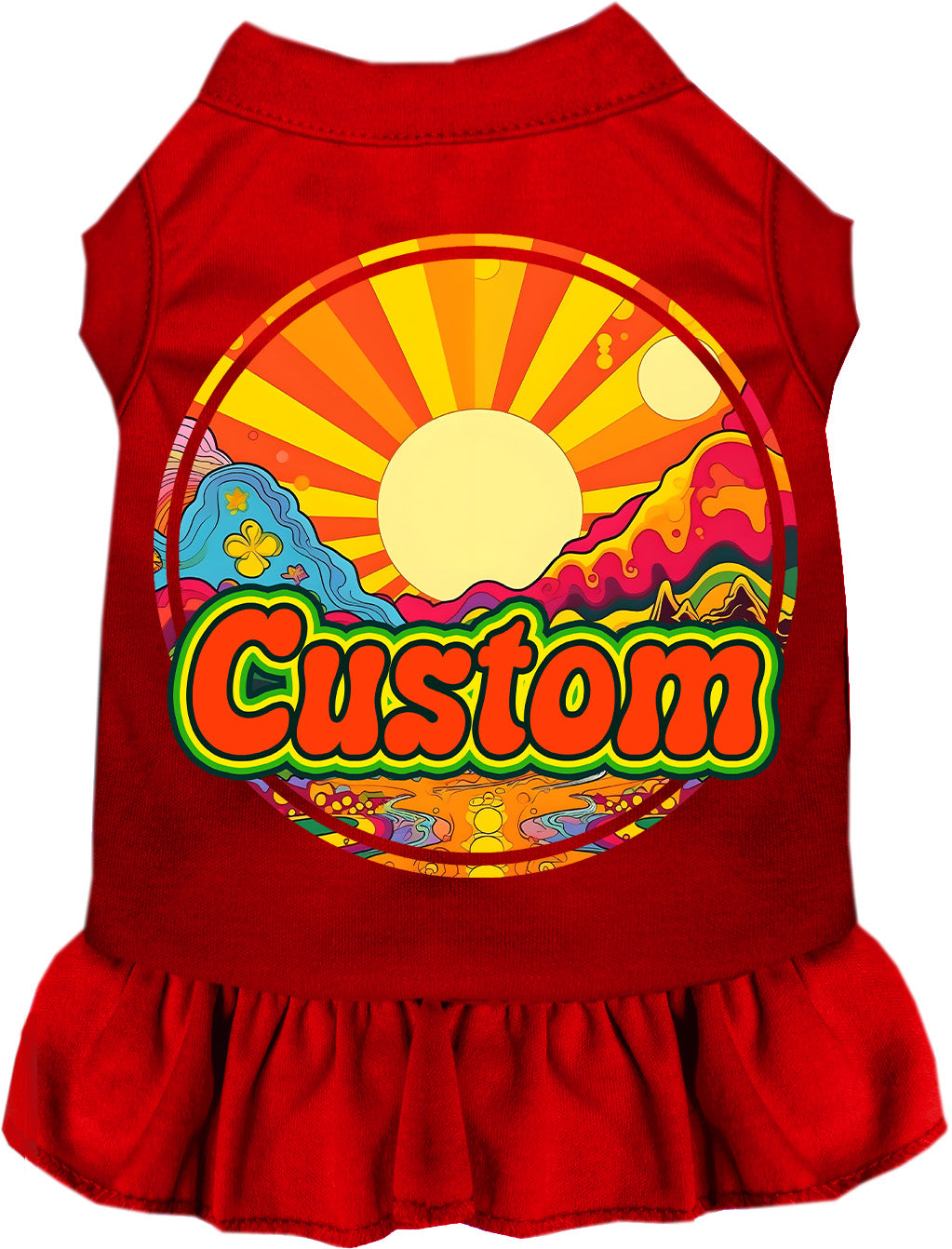 Custom Mellow Mountain Pet Dress Red
