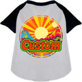 Custom Mellow Mountain Pet Raglan Shirts White with Black