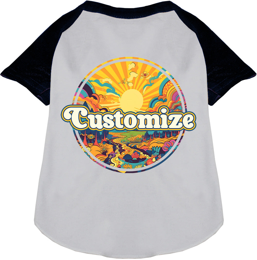 Custom Trippy Peaks Pet Raglan Shirts White with Black