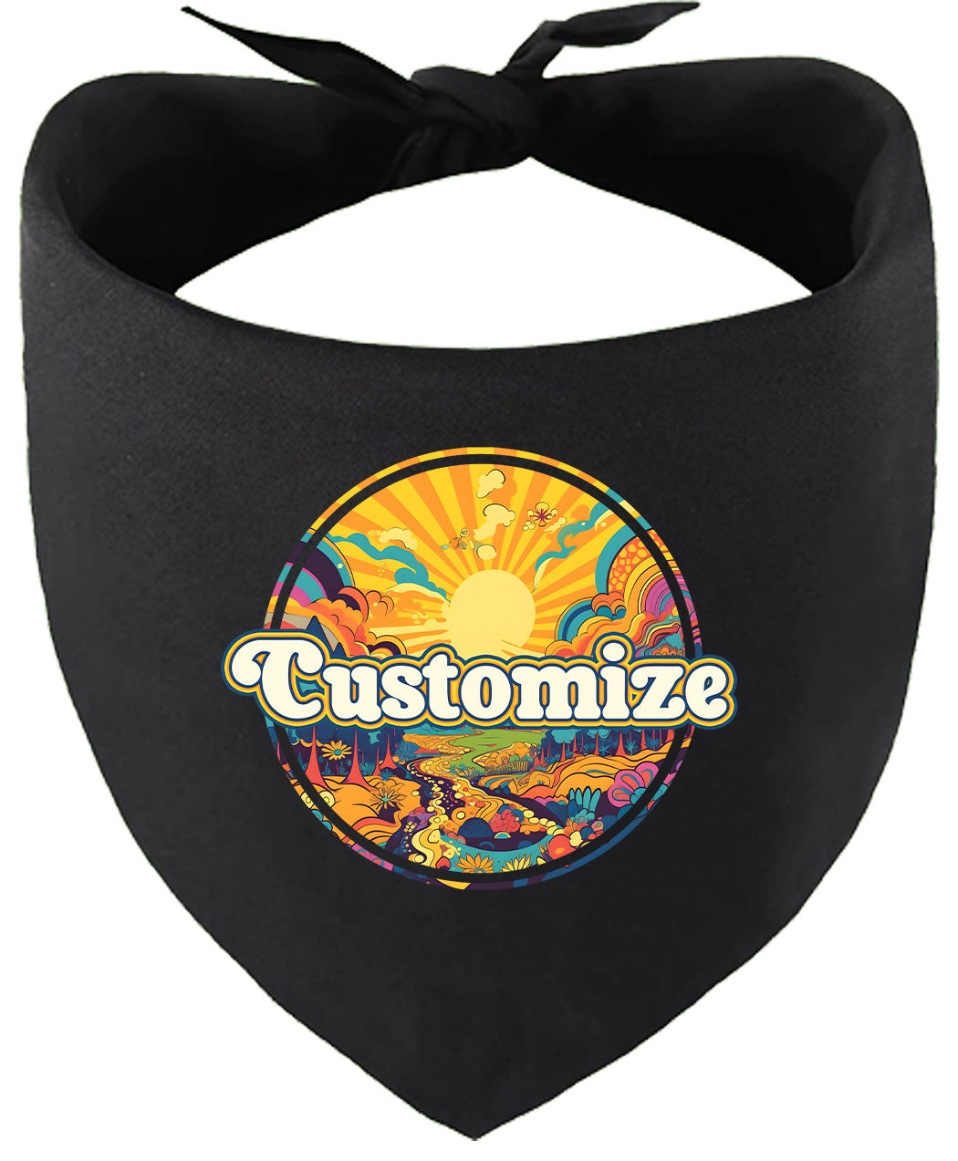 Custom Trippy Peaks Pet Bandana Black