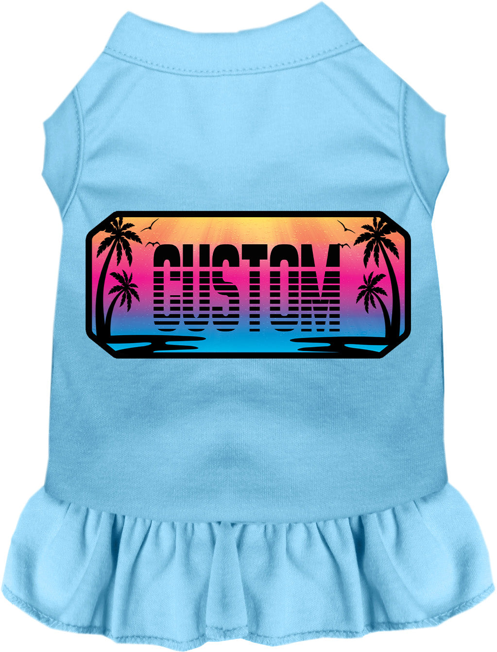 Custom Beach Shades Pet Dress Baby Blue