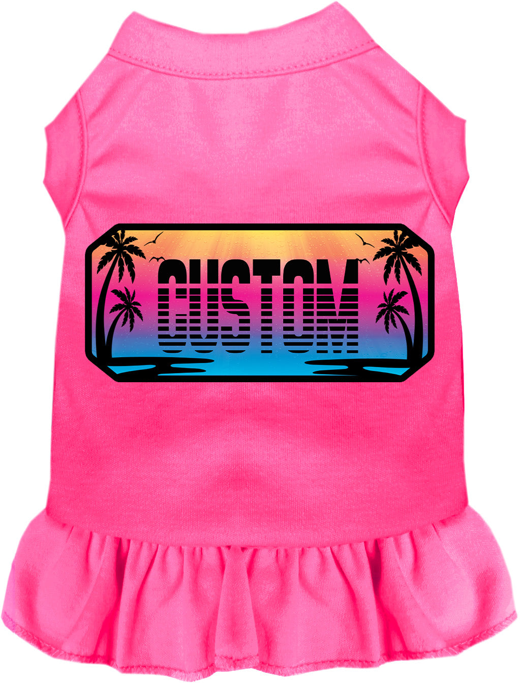 Custom Beach Shades Pet Dress Bright Pink