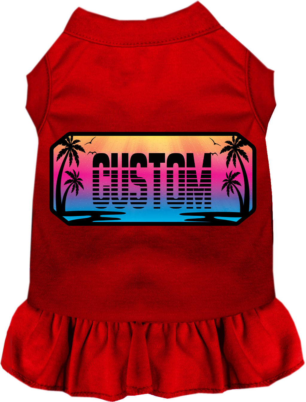 Custom Beach Shades Pet Dress Red