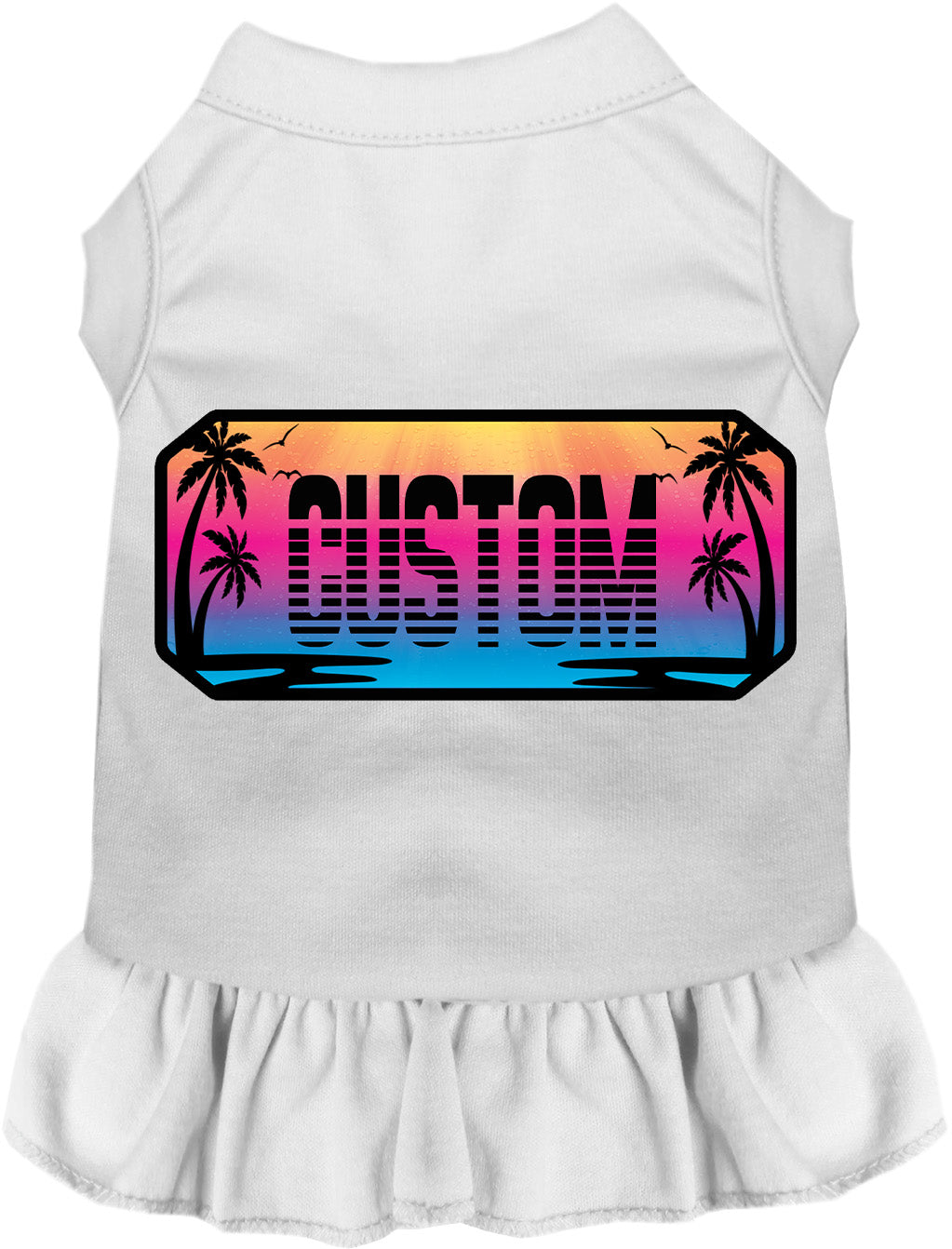 Custom Beach Shades Pet Dress White