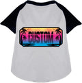Custom Beach Shades Pet Raglan Shirts White with Black