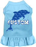 Custom Blue Dolphins Pet Dress Baby Blue