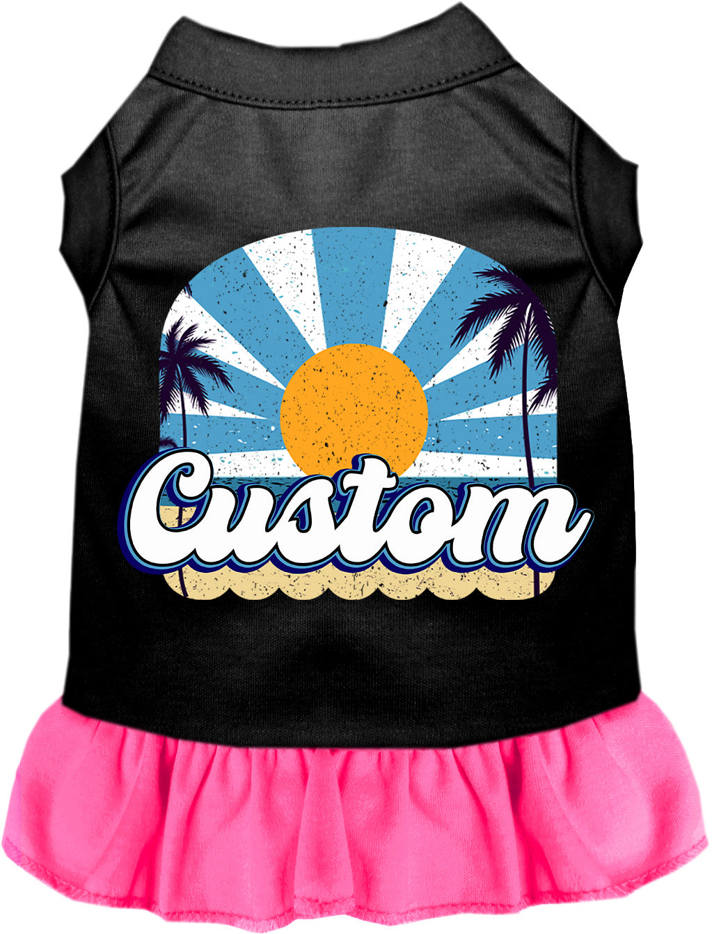 Custom Coast Pet Dress Black with Bright Pink