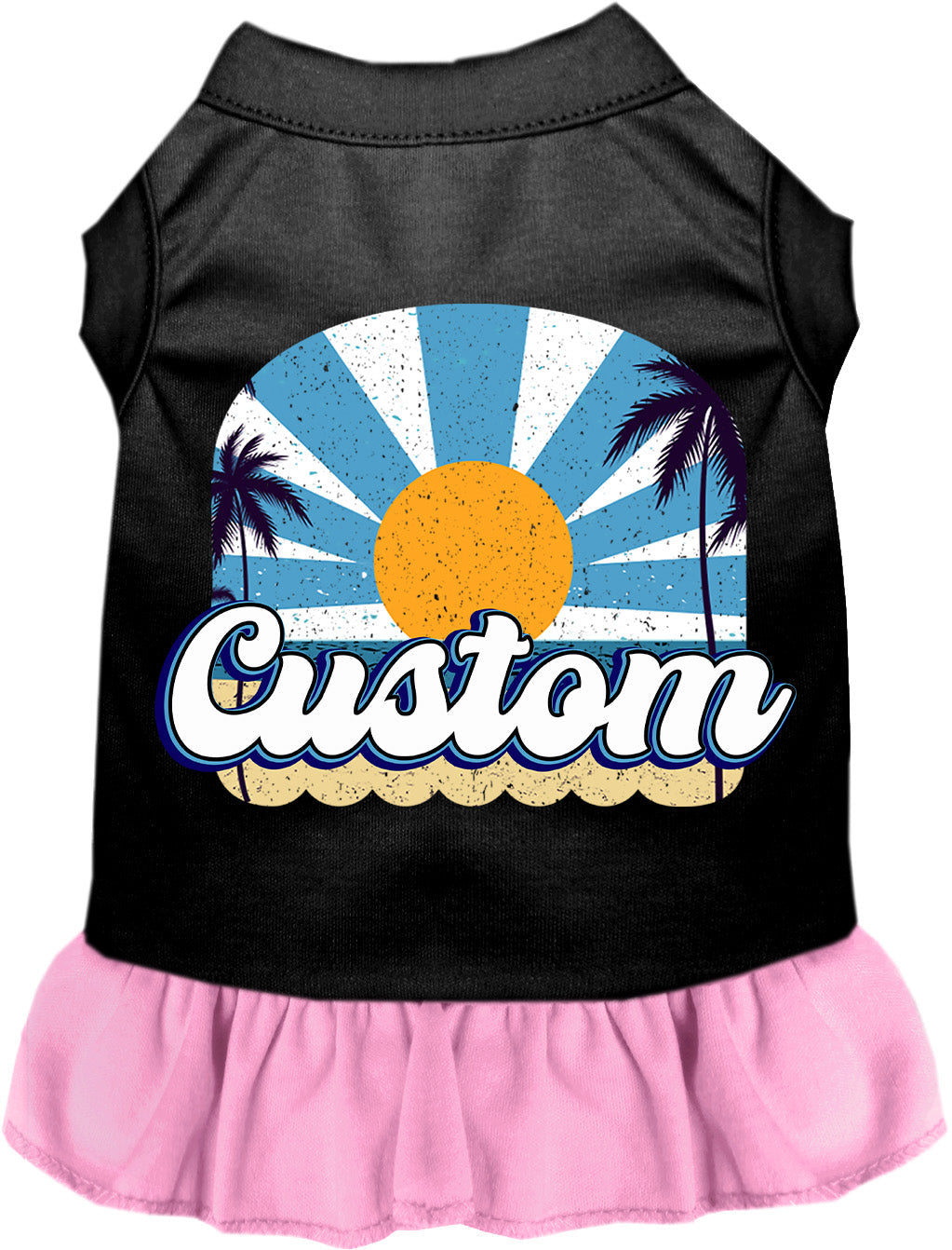 Custom Coast Pet Dress Black with Light Pink