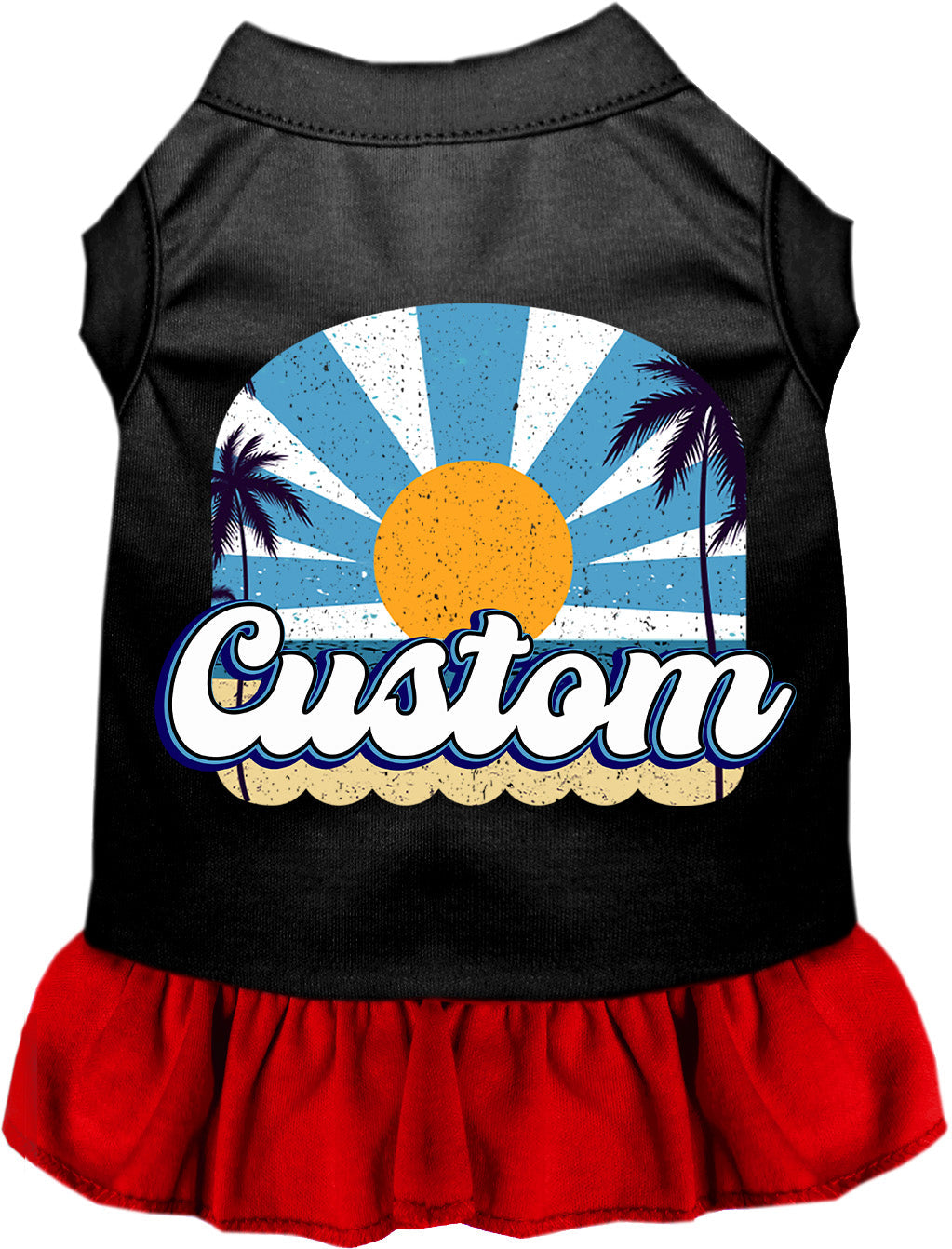 Custom Coast Pet Dress Black with Red