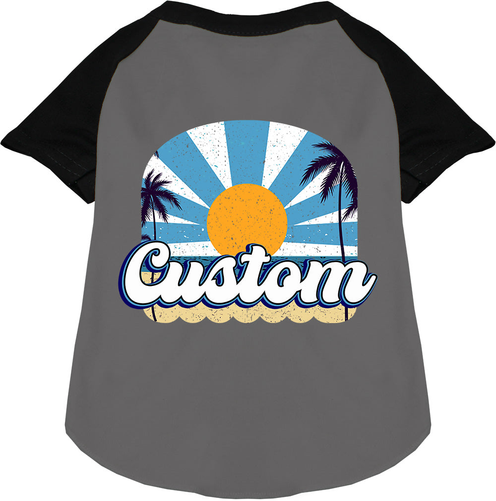 Custom Coast Pet Raglan Shirts Grey with Black