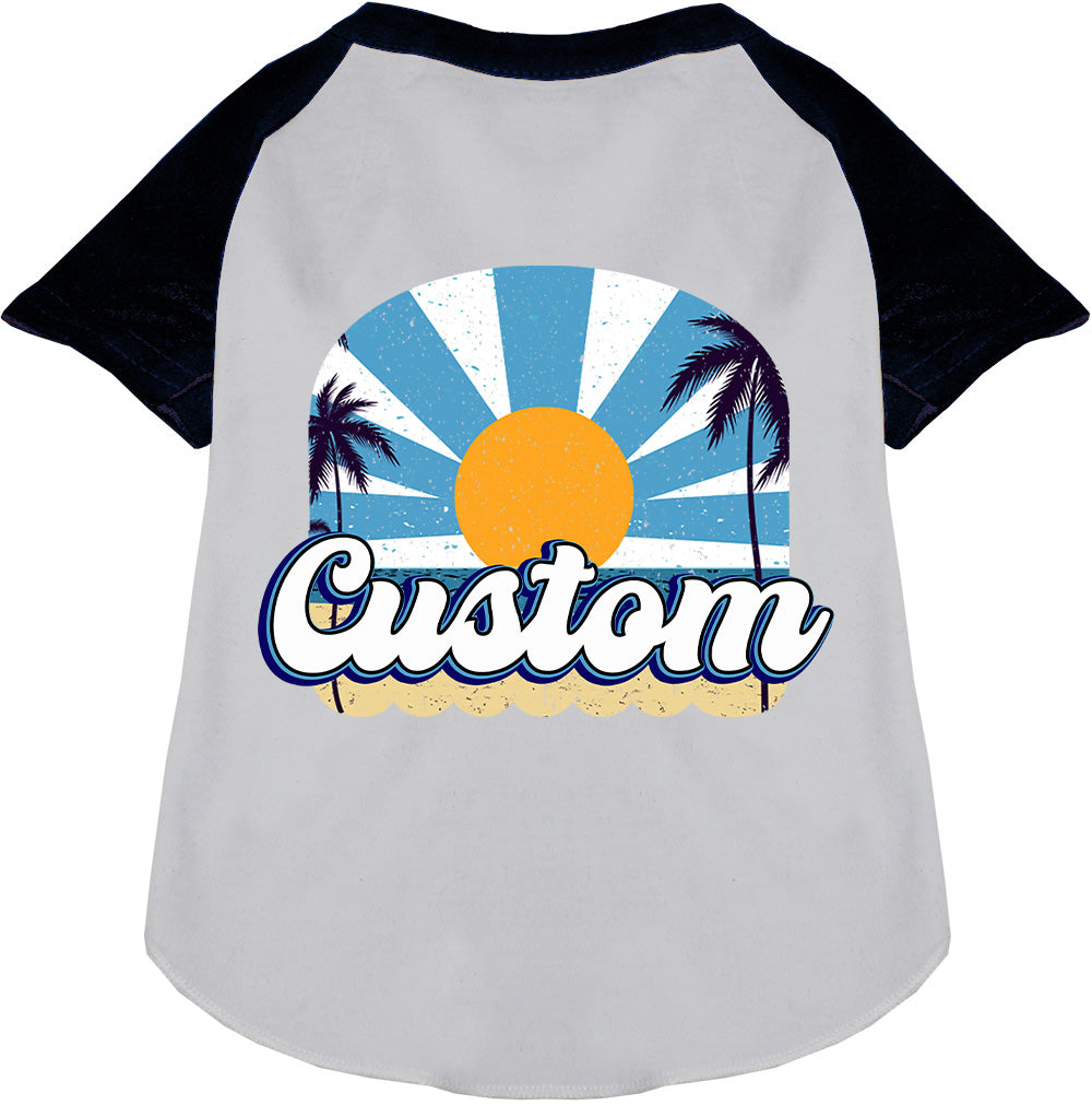 Custom Coast Pet Raglan Shirts White with Black