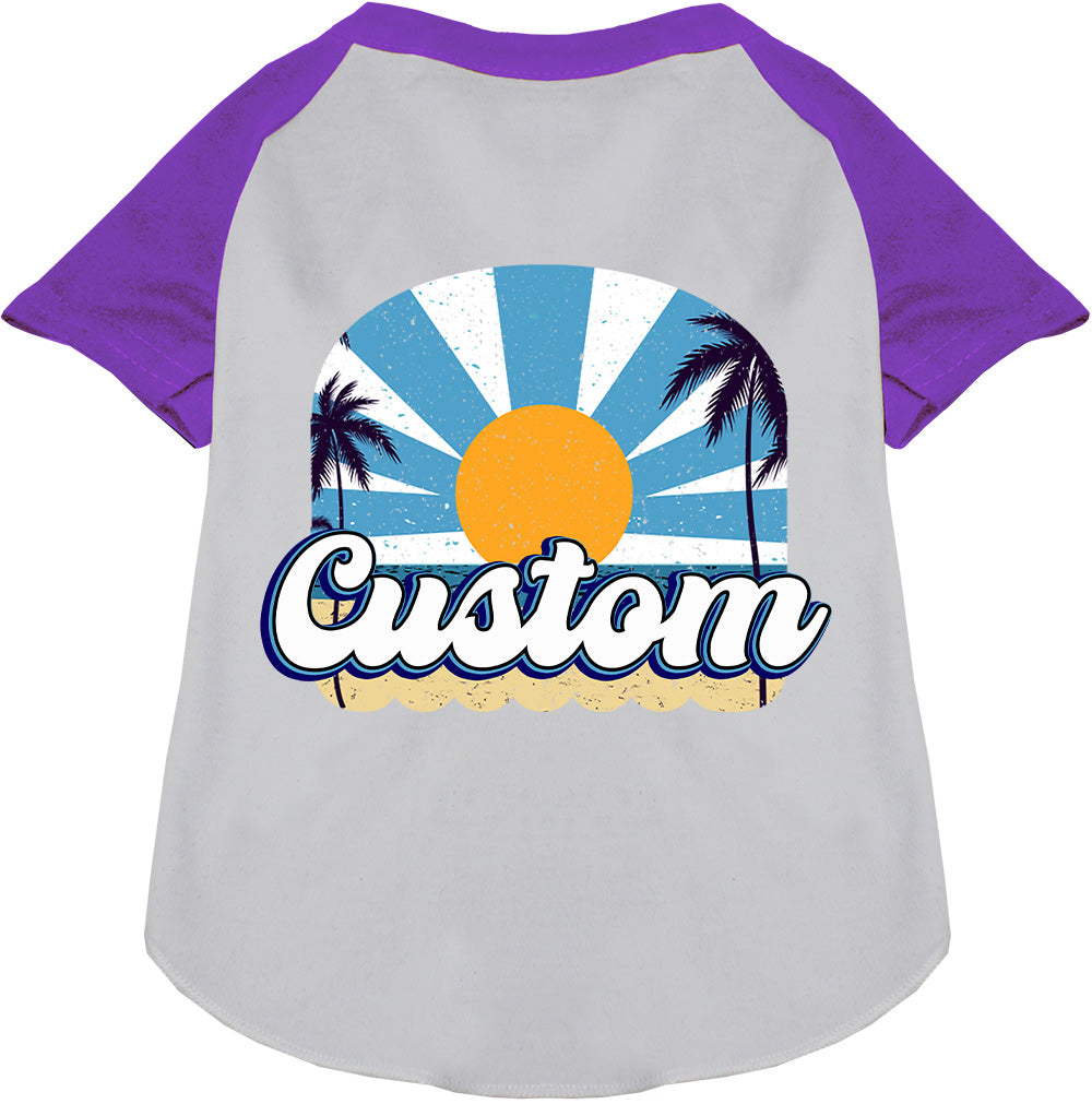 Custom Coast Pet Raglan Shirts White with Purple