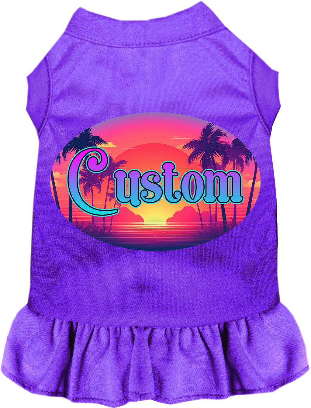 Custom Classic Beach Pet Dress Purple