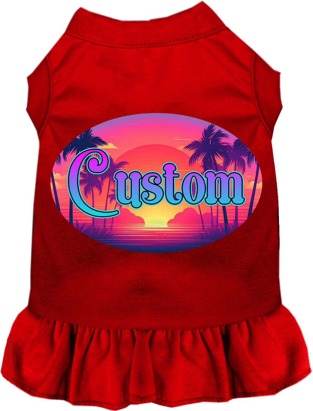 Custom Classic Beach Pet Dress Red