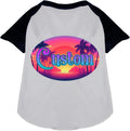 Custom Classic Beach Pet Raglan Shirts White with Black