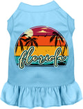 Custom Retro Beach Sunset Pet Dress Baby Blue
