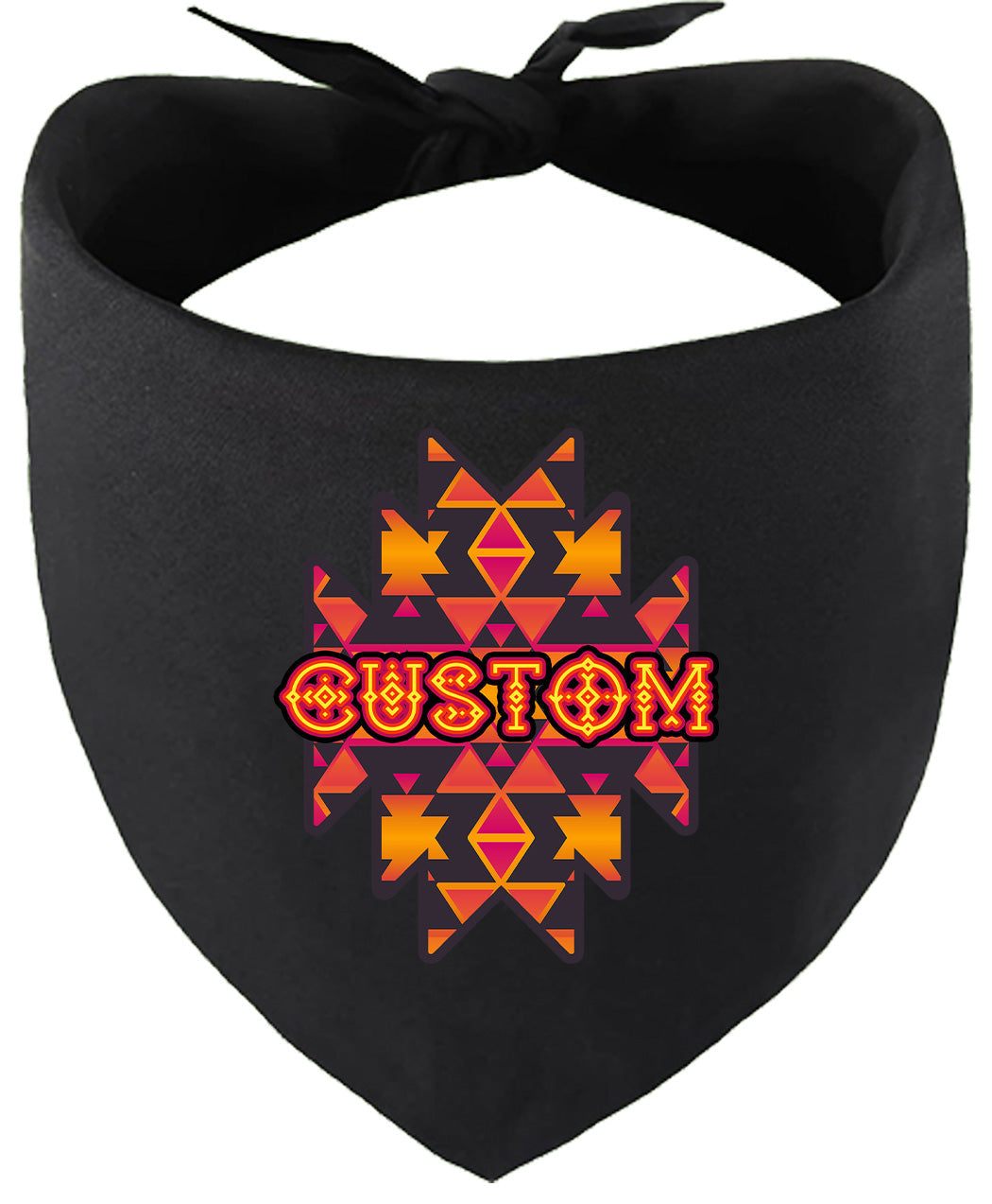 Custom Navajo Tribal Pet Bandana Black