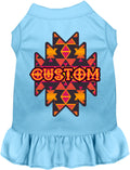 Custom Navajo Tribal Pet Dress Baby Blue