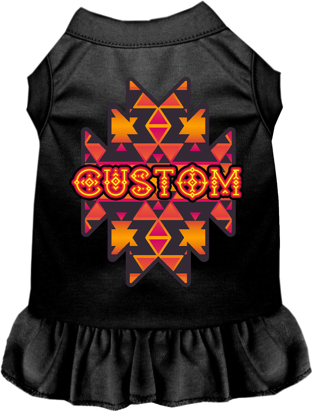 Custom Navajo Tribal Pet Dress Black
