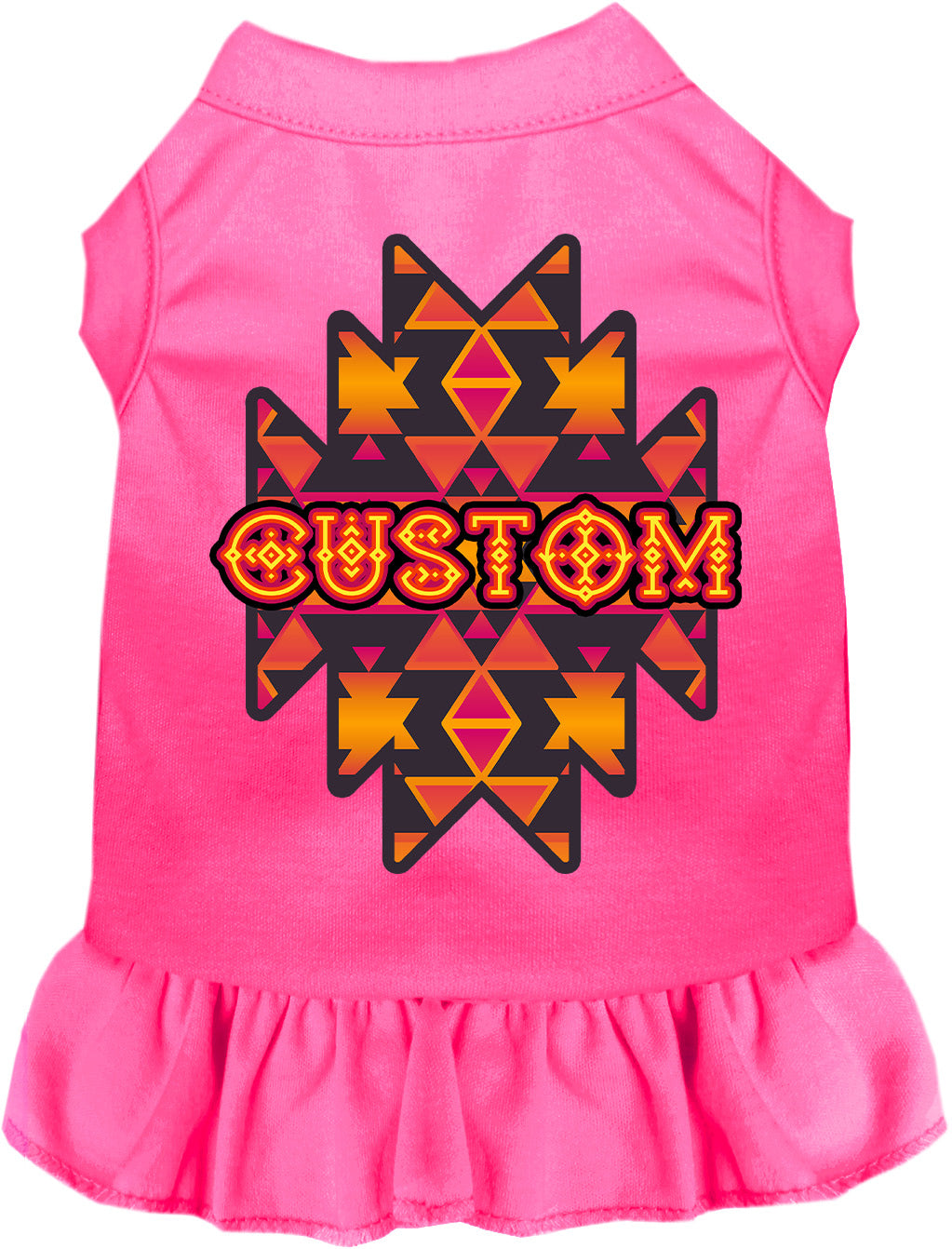 Custom Navajo Tribal Pet Dress Bright Pink