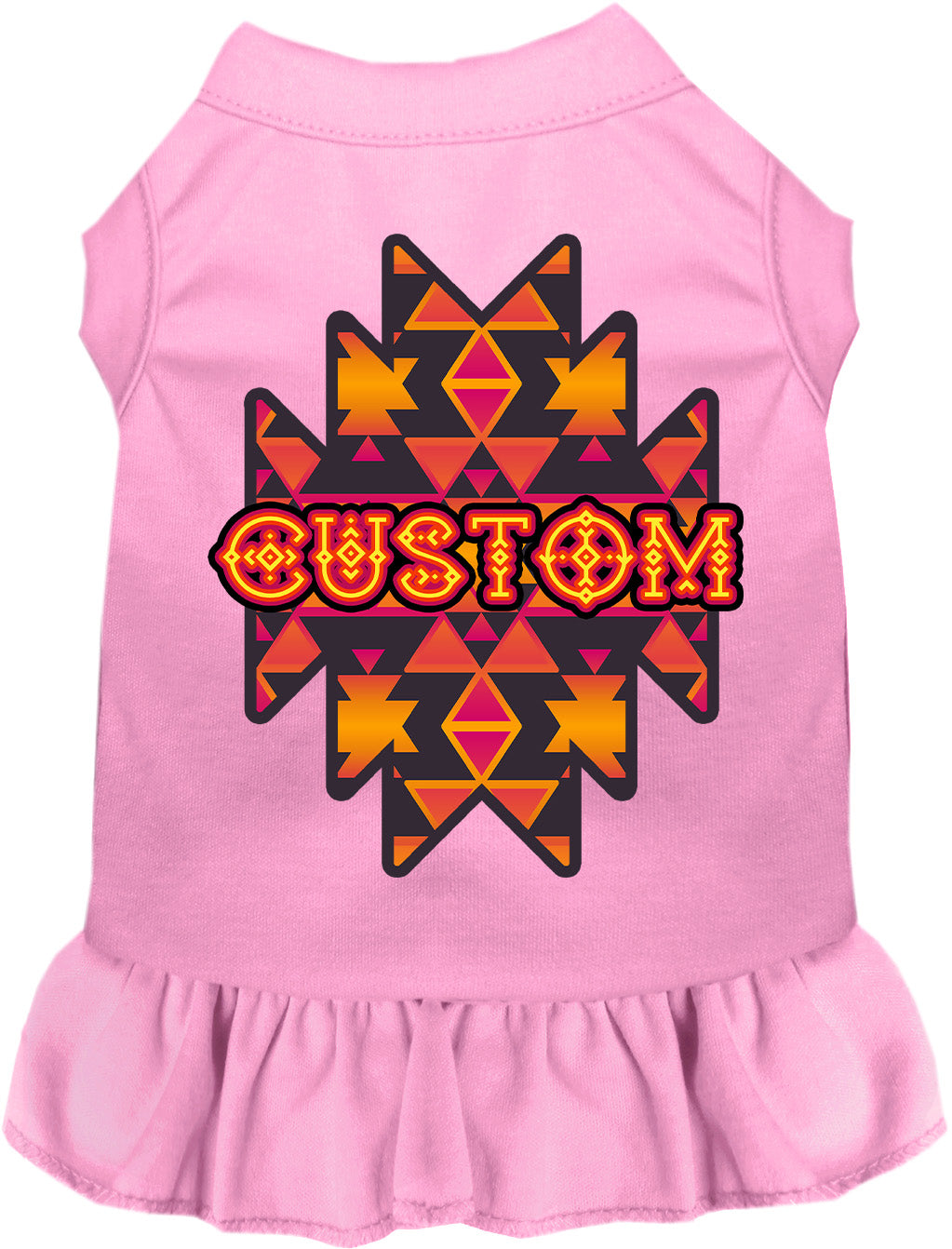 Custom Navajo Tribal Pet Dress Light Pink