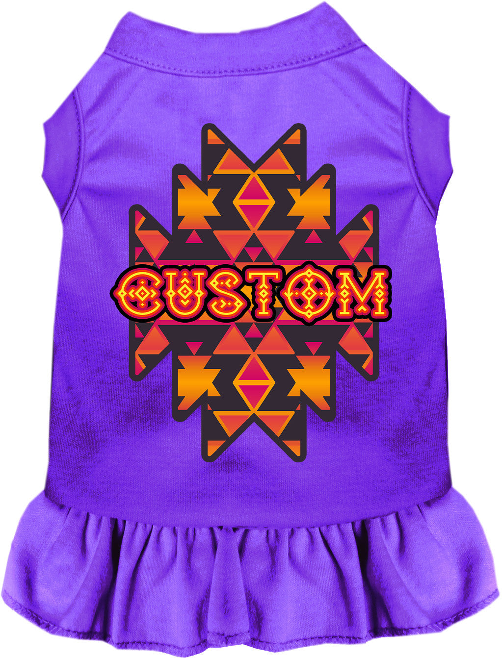 Custom Navajo Tribal Pet Dress Purple