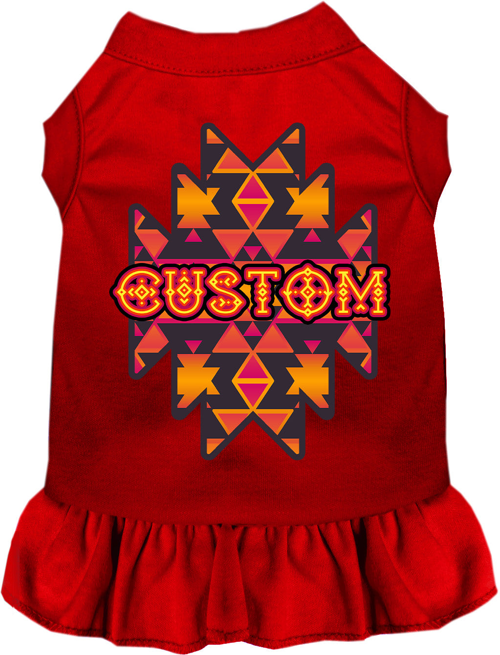Custom Navajo Tribal Pet Dress Red