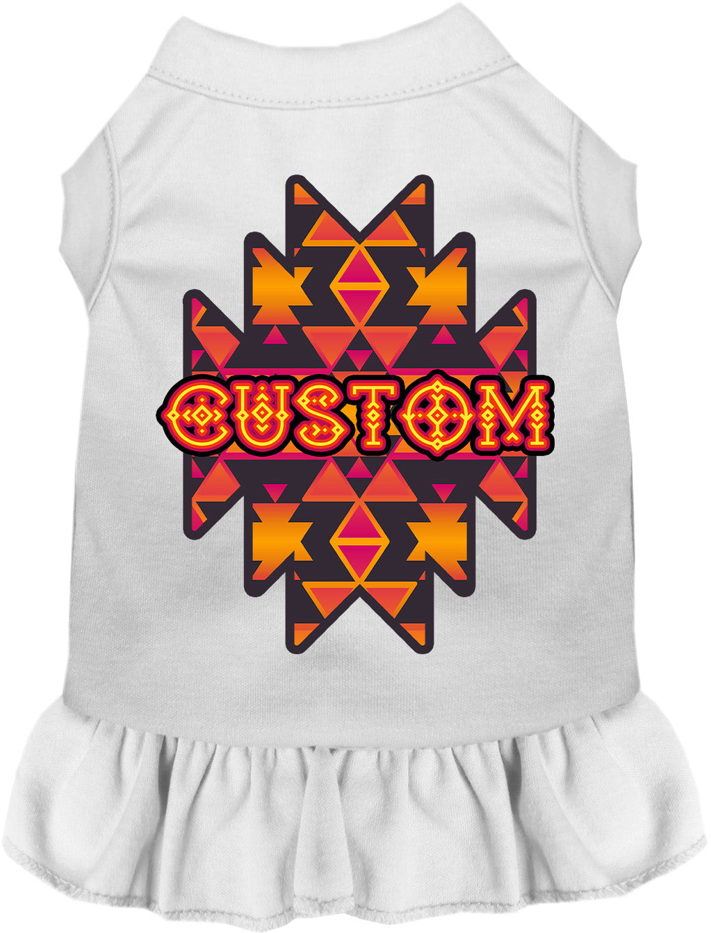 Custom Navajo Tribal Pet Dress White