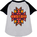 Custom Navajo Tribal Pet Raglan Shirts White with Black