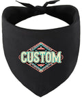 Custom Peach Aztec Pet Bandana Black