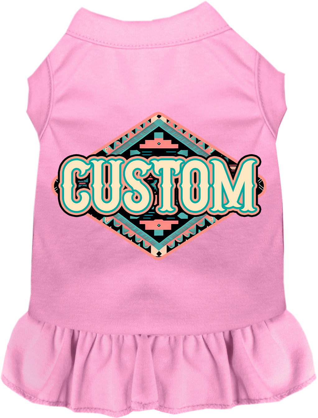 Custom Peach Aztec Pet Dress Light Pink