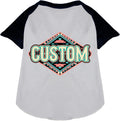 Custom Peach Aztec Pet Raglan Shirts White with Black